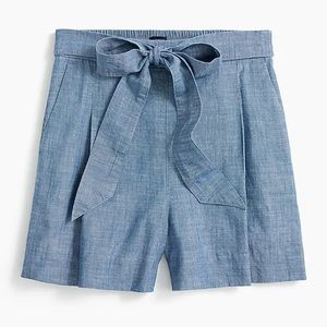 J. Crew Factory Chambray Tie-Waist Shorts